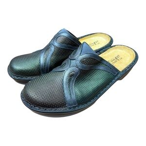 NAOT Matte Black Leather Clog Mules Womens Size 7 EUR 37 Shoes Made in Israel